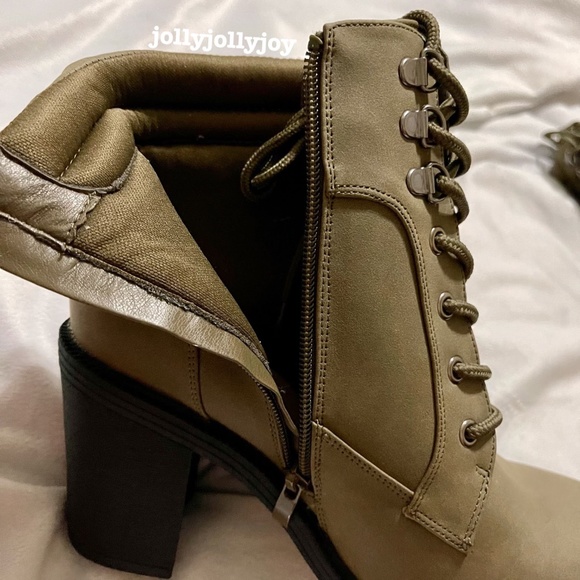 NWOT Torrid Olive Green Faux Leather Lace-Up Hiker Boot 9WW - Picture 11 of 15